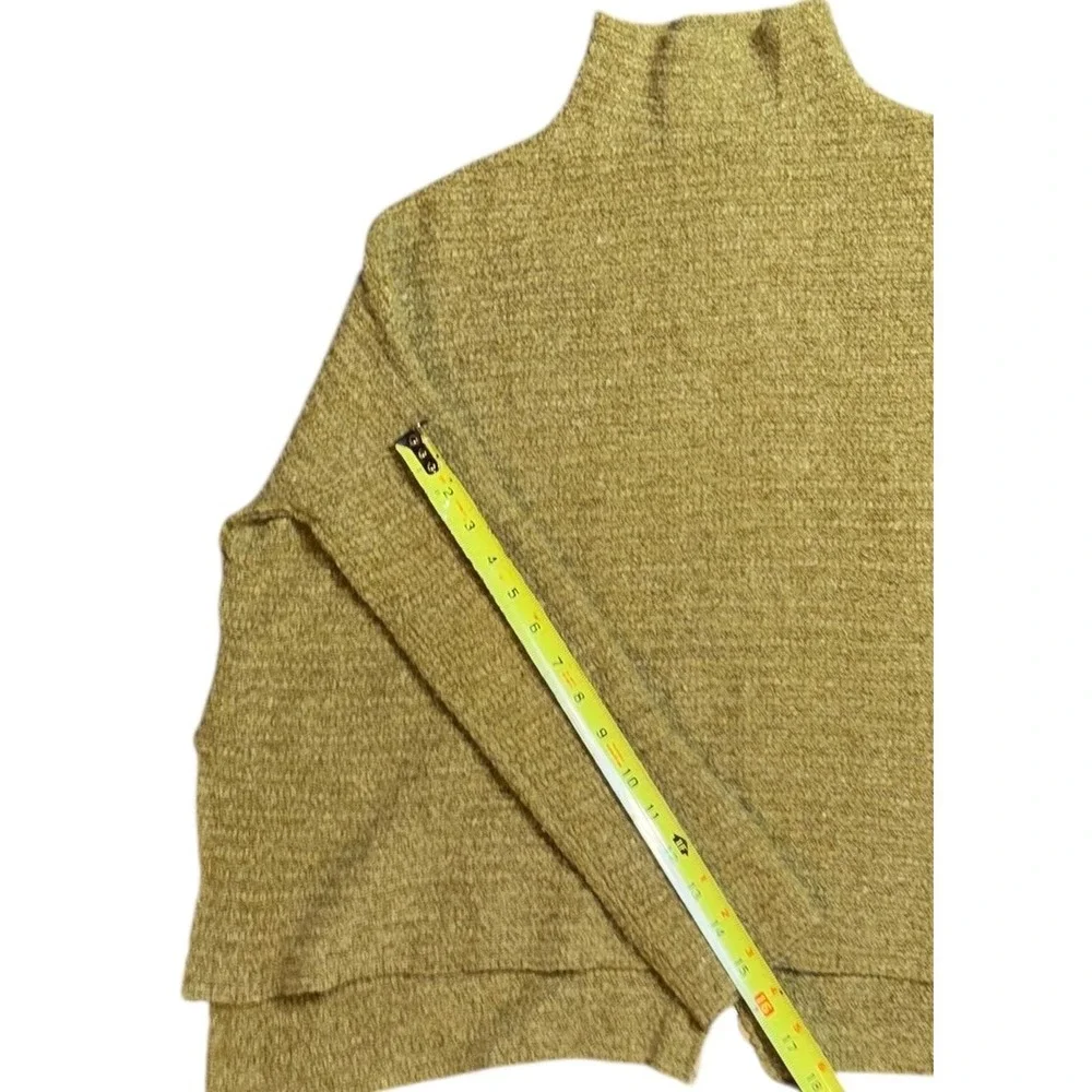 Free People Mock Neck Zip Front Textured Sweater Olive‎ Green XS - Picture 5 of 10